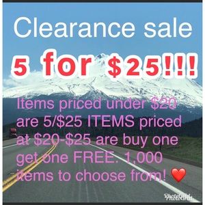 CLOSET CLEAN OUT SALE